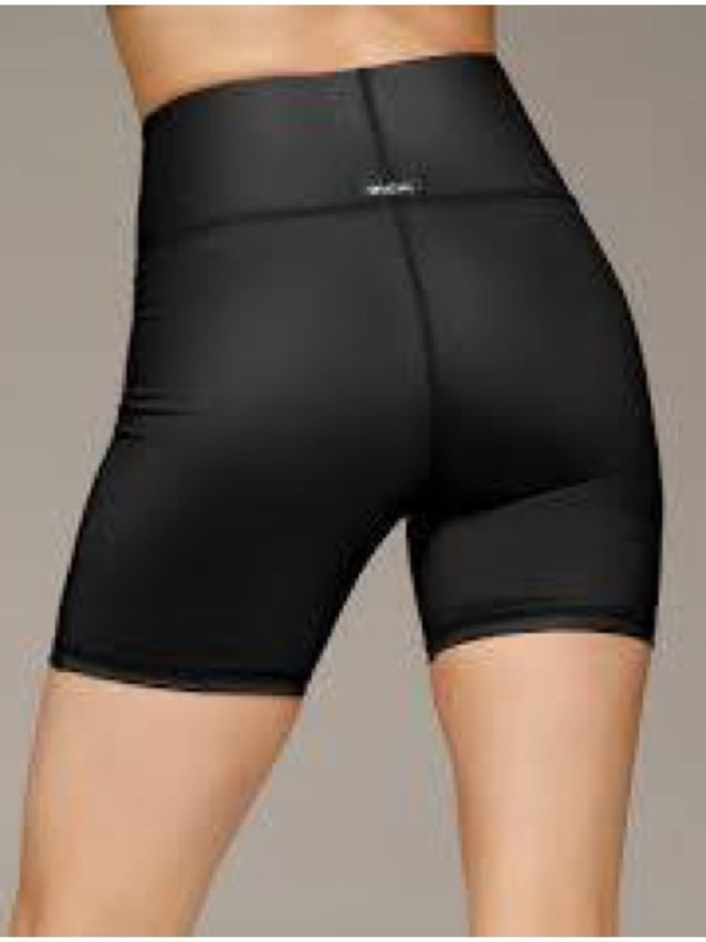MICHI Black Gloss High-Waist Bike Shorts